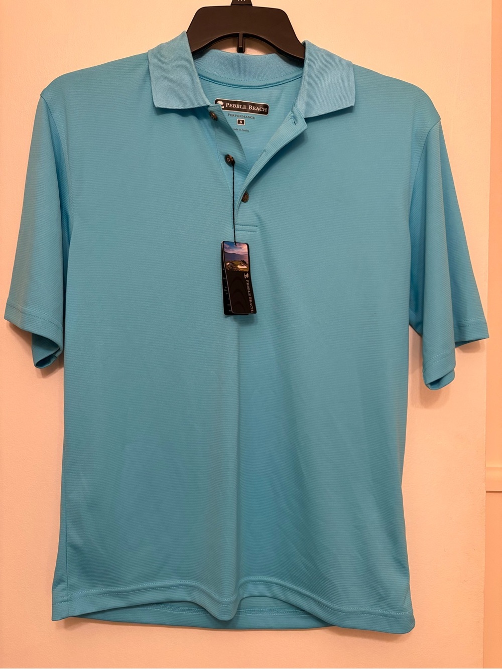 NWT Men's Pebble Beach Classic-Fit Performance Golf Polo Shirt - Size Small
